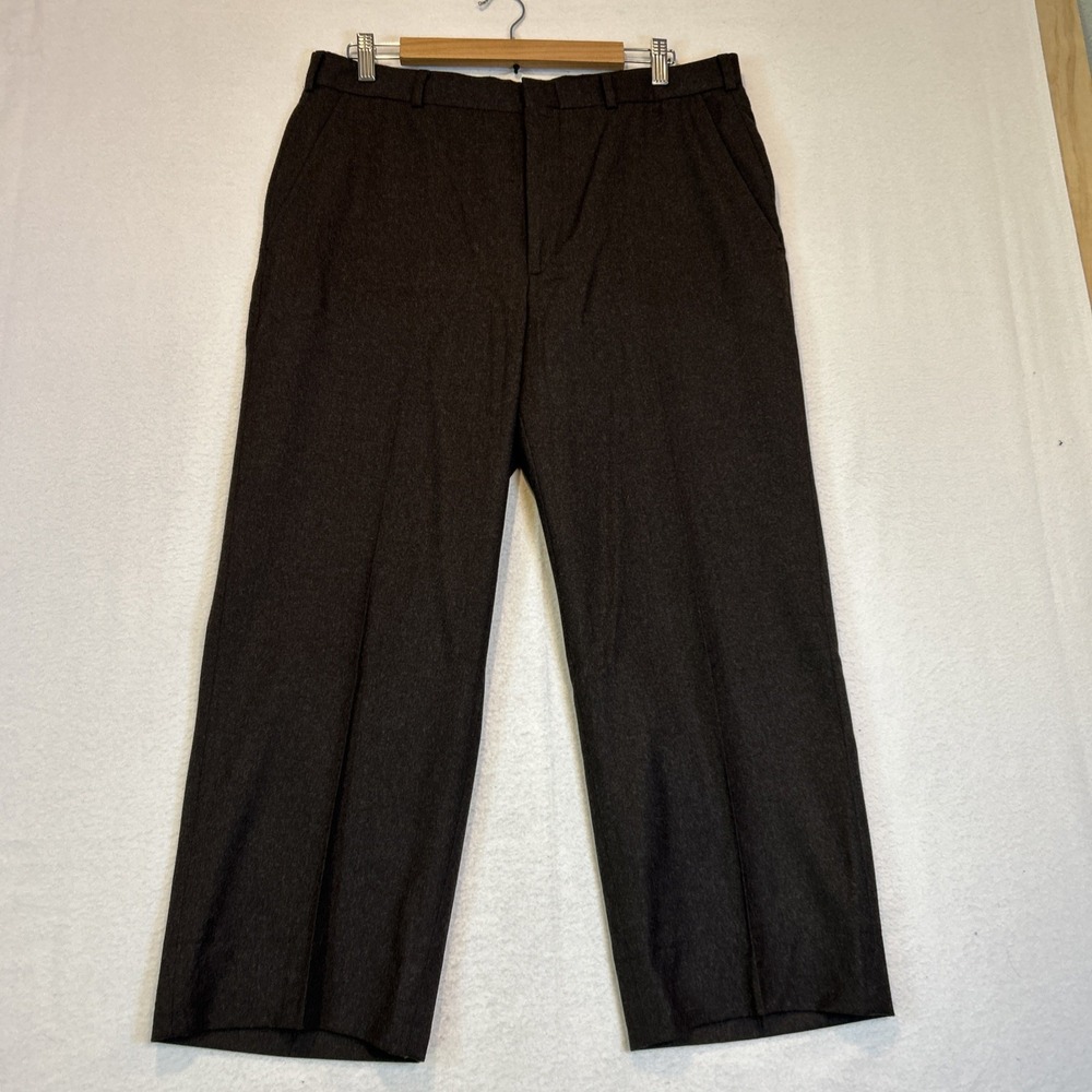 Brooks Brothers Pants Mens 34x25 Tailored Dark Gray 100% Wool USA Made Dress